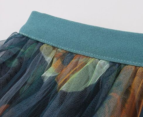 ChicVibes Women's Long Tulle Casual Boho Floral Printed Elastic High Waist Maxi Skirts in Saudi Arabia