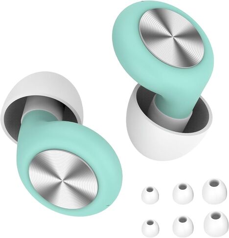 Ear Plugs, Noise Reduction earplugs for Sleeping, Snoring, Loud Noise, Traveling, Construction, & Studying, 8 Ear Tips in XS/S/M/L - Black in Saudi Arabia