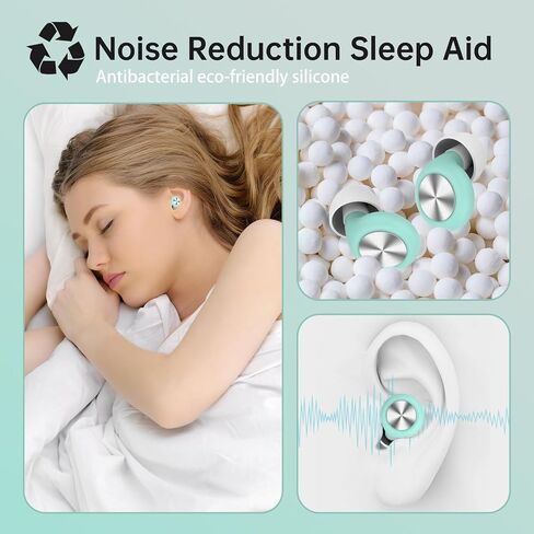 Ear Plugs, Noise Reduction earplugs for Sleeping, Snoring, Loud Noise, Traveling, Construction, & Studying, 8 Ear Tips in XS/S/M/L - Black in Saudi Arabia