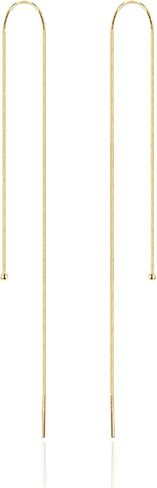 925 Sterling Silver Dangle Earrings for Women Plated 14K Gold Chain Tassel Earrings Long Drop Threader Fringe Earrings in Saudi Arabia