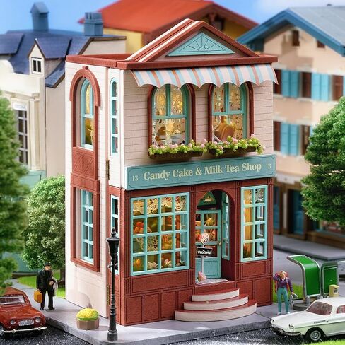 DIY Miniature House Kit, CUTEROOM Wooden Dollhouse Kit Mini House Making Kit with Furnitures, DIY Dollhouse Kit Birthday Gift for Women and Girls (Warm Manor) in Saudi Arabia