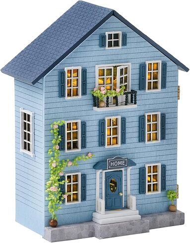 DIY Miniature House Kit, CUTEROOM Wooden Dollhouse Kit Mini House Making Kit with Furnitures, DIY Dollhouse Kit Birthday Gift for Women and Girls (Warm Manor) in Saudi Arabia
