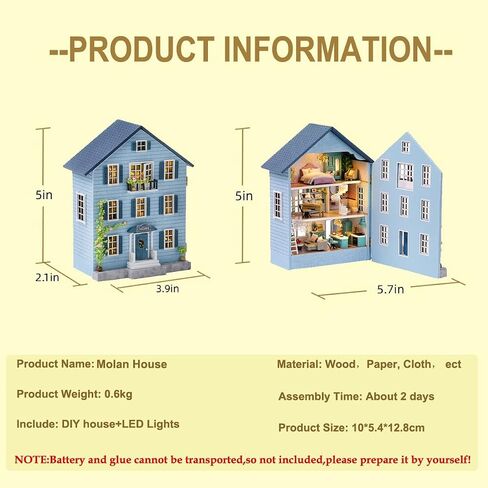 DIY Miniature House Kit, CUTEROOM Wooden Dollhouse Kit Mini House Making Kit with Furnitures, DIY Dollhouse Kit Birthday Gift for Women and Girls (Warm Manor) in Saudi Arabia