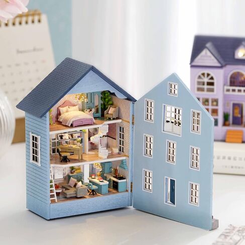 DIY Miniature House Kit, CUTEROOM Wooden Dollhouse Kit Mini House Making Kit with Furnitures, DIY Dollhouse Kit Birthday Gift for Women and Girls (Warm Manor) in Saudi Arabia