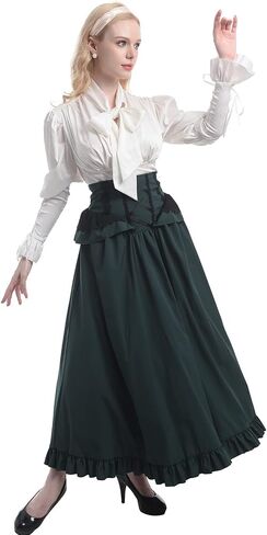 FCCAM Victorian Dress for Women Renaissance Costume Two-piece Ball Gown Costumes Medieval Wedding Dress in Kuwait