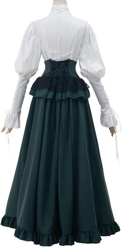 FCCAM Victorian Dress for Women Renaissance Costume Two-piece Ball Gown Costumes Medieval Wedding Dress in Kuwait