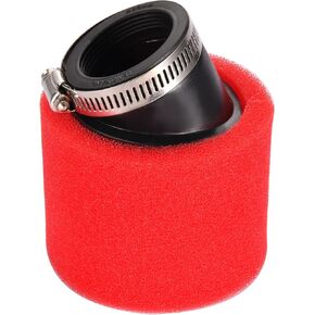 GOOFIT 45mm/1.77" Red Bent Angled Double Foam Pod Air Filter Cleaner Replacement for 50cc 90cc 110cc 125cc 140cc 150cc 200cc 250cc Pit Pro Quad Dirt Bike ATV Scooter Go Kart Moped Dune Buggy