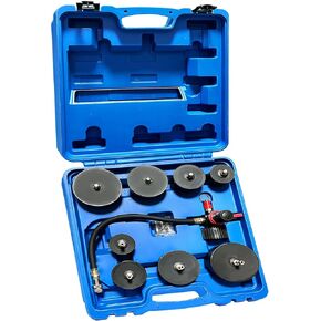 10 Piece Turbo System Leakage Tester Kit Turbo Boost Leak Tester Set with 4 Pairs of Stepped Adapters 1-3/8" to 3-1/2", Leak Down Tester with Turbocharger Air Pressure Gauge Cooling System