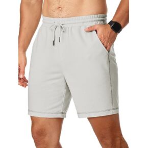 JMIERR Mens Gym Shorts Cotton 7" Running Workout Shorts Zipper Pocket Sweat Athletic Shorts in Kuwait