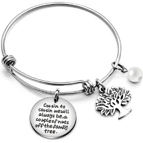 Cousin Bangle Bracelet Jewelry Family Birthday Women Graduation Gifts Cousin to Cousin We Will Always Be