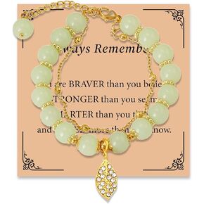 Hetian Jade Bracelets for Women Knot/Lotus Pod/Leaf Charm Bracelet Lucky Crystal Bracelet Christmas Birthday Gifts for Sister Best Friend Family Lover