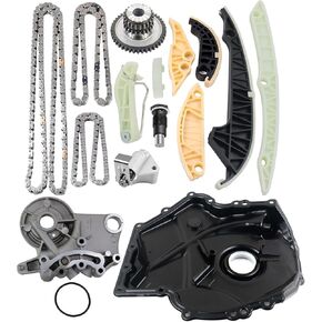 Timing Chain Cover Kit w/Cam Bridge Bracket Replacement for 09-15 VW Jetta Golf GTI Passat CC A4 TT 2.0L Engine 06H109469T 06H109469AD 06H109210AG 06H103144J