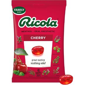 Ricola Cherry Throat Drops, 9 Count Stick (Pack of 20), Daily Drops For Delicious Throat Refreshment, Oral Anesthetic, Naturally Flavored