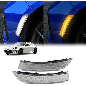 KUNGKIC For Toyota GR86 Subaru BRZ 2021 2022 2023 2024 LED Turn Signal Brake Parking Side Marker Light Daytime Running Waterproof Sequential Blink Sport Style Extend Decoration Accessories Black Lens