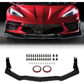 7PCS Front Bumper Lip fit for Chevy Chevrolet Corvette C8 Z51 Stingray 2020 2021 2022 2023 2024,Front Splitter Lower Guard Protector,Chin Lip Spoiler Splitter Kit,Glossy Black