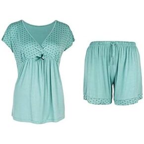 Women's V-Neck Dotted Cross Pajamas: Comfortable and Stylish Lounge Wear