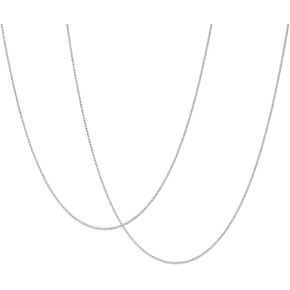 KISPER Sterling Silver Box Chain Necklace – Thin, Dainty, 925 Sterling Silver Jewelry for Women & Men with Spring Ring Clasp – Made in Italy, 18" and 24"