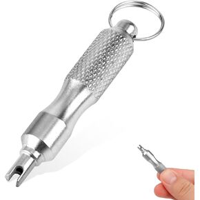 Portable Valve Core Removal Tool, Stainless Steel Tire Valve Core Tool Silvery Tire Valve Stem Tool Small Tire Valve Disassembly Tool Tire Valve Tool for Car Truck Repair Install Accessory