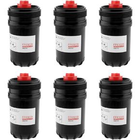FF63009 Fuel Filter, For Cummins B- & L- Series Diesel Engines, Fleetguard FF63054NN Water Separator 10 Micron, Compatible with Atlas Copco, Doosan, Hyundai, JCB, Wirtgen, and More 6-Pcs