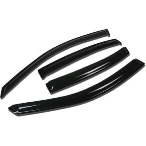DNA MOTORING WVS-116 Vent Window Visor Deflector Rain/Sun Guard, Dark Smoke