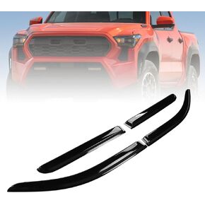 Outside Mount Window Visor Deflector Rain Guard, Glossy Black Protective Shieldes for Tacoma 2024, Stylish Look High Strength, Unique Design, Quick Install