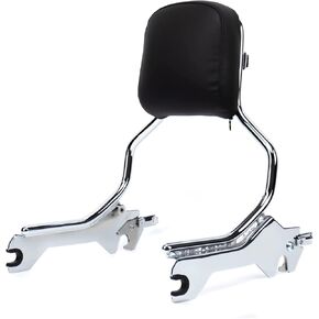 MoKitDora Softail Sissy Bar 16" Standard Height Backrest Upright with Pad for 2018-up Harley Fat Boy FLFB FLFBS Breakout FXBR FXBRS, Chrome