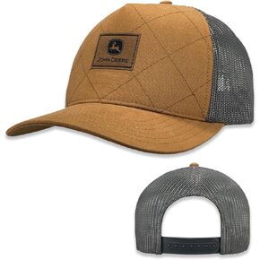 John Deere Quilted Trucker Hat Construction Brown, One Size