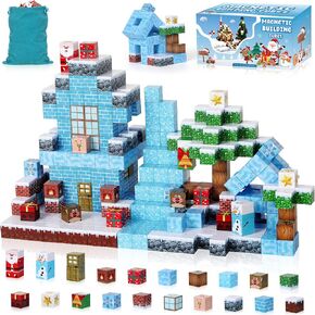 100PCS Magnetic Blocks Build Magnet World Princesses Castle Building Set - Pink Castle Magnet Building Sensory Game for Kids Girls STEM Education Toys, Birthday Christma