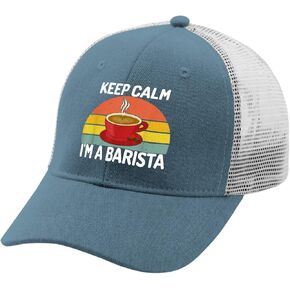 Barista Keep Calm I'm a Barista Hat for Women Funny Baseball Cap Fashion Washed Workout hat Cotton
