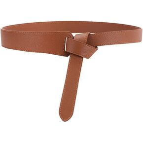 Women PU Leather Waist Belt Tied Knot Cinch Belt for Dress Shirt