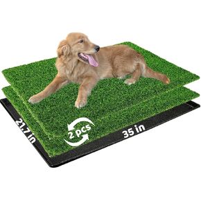 Large Dog Gass Pad with Tray, Gass Pad for Dogs, 41.4 x 27.8 in, Dog Potty Tray, Ideal for Medium & Large Dogs - Perfect for Indoor Use, Potty Training
