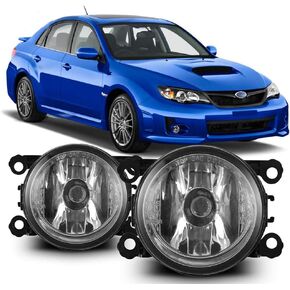 CPW OEM Fog Lights Assembly Fit For 2010-2024 Subaru, Driver & Passenger Driving Fog Lamps Replacement w/ H11 12V55W Halogen Bulbs + Wiring + Switch (Black Housing Clear Lens)