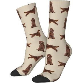 Irish Setter Simple Dog Breed Novelty Socks Athletic Socks Sport Running Calf Socks Crew Socks Above Ankle Men Wome Cotton Socks