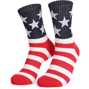 ZXGXLAW American USA Flag Socks Funny Men Women 4th July Middle Star And Stripe Patriotic Freedom Day Gifts