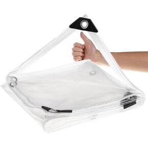 Tarps Heavy Duty Waterproof 2x4, 13.5 Mil Clear Tarpaulin with Grommets and Cable Tie, Camping, Outdoor, Patio, Rain or Sun Shelter, Cars, Tarpaulin Home Garden Outdoor Use (2x4 FT/0.6x1.3 M)