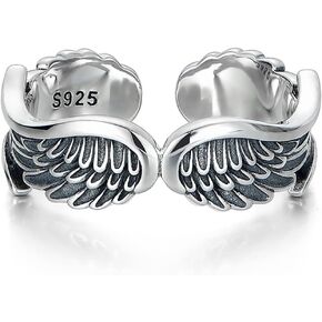 Open Punk Gothic Ring for Men Women,Adjustable Adjust S925 Sterling Silver Cool Biker Cocktail Party Halloween Ring Jewelry for Him Her