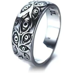 Ryomen Sukuna Eye Pattern Silver Cosplay Ring