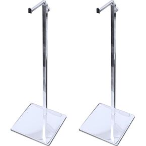 2 Packs Height Adjustable Metal Handbag Purse Stand, Wig Jewelry Bags Handbag Display Stand Holder (Black)