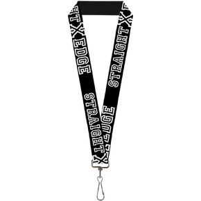 Buckle-Down Lanyard-1.0"-Straight Edge Black/White