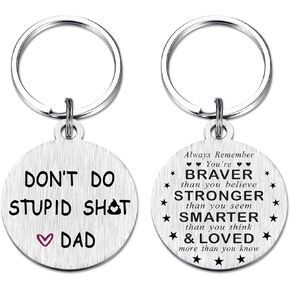 Don't Do Stupid Keychain - Son Daughter Boys Girls Birthday Christmas Valentine's Gift from Mom and Dad Stocking