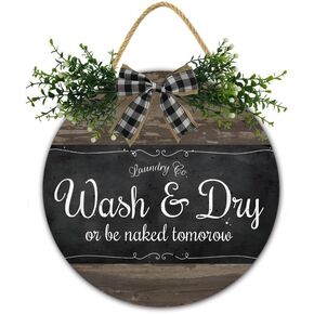 TYmall Bathroom Room Wooden Sign 12X12Inch Please flush the toilet Funny Washroom room signs wall decor Modern Rustic Wall Art Gift