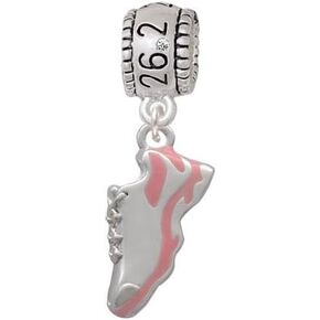 Delight Pink Running Shoe Marathon 26.2 Run Charm Bead