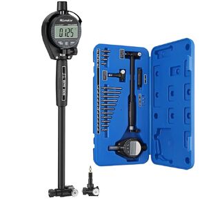 Digital Dial Bore Gage Set 50-160 mm(2-6 Inch) 0.01mm(0.0005 Inch) Dial Bore Gauge Internal Measure Cylinder Tool with Measuring Rod,12 Different Standard Probes for Deep Engine Cylinder