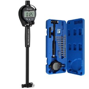 Digital Dial Bore Gage Set 50-160 mm(2-6 Inch) 0.01mm(0.0005 Inch) Dial Bore Gauge Internal Measure Cylinder Tool with Measuring Rod,12 Different Standard Probes for Deep Engine Cylinder