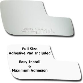 Mirror Glass + Full Size Adhesive Pad for 2013-2019 Ford Flex Passenger Side Replacement (2013 2014 2015 2016 2017 2018 2019 13 14 15 16 17 18 19)