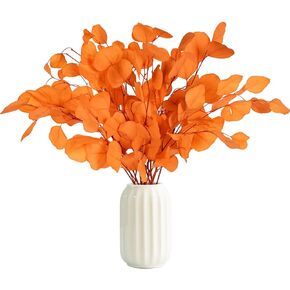 10 PCS Real Creamy White Flowers Silver Dollar Eucalyptus Stem for Vase, 15''-17'' Nature Fresh Dried Creamy White Eucalyptus Leaves Bundle, Greenery Plant for Vase Home Wedding Boho Decor, DIY