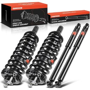 A-Premium Front and Rear Shock Absorber Struts Compatible with Buick Rainier 04-07 & Chevrolet Trailblazer 02-09, Trailblazer EXT 02-06 & GMC Envoy 02-09 - [4.2L 6 Cyl Only]