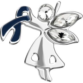 Colon Cancer Awareness Dark Blue Ribbon Angel Pin - Perfect for Awareness, Gift-Giving, Fundraising, Door Prizes and More! (1 Pin)