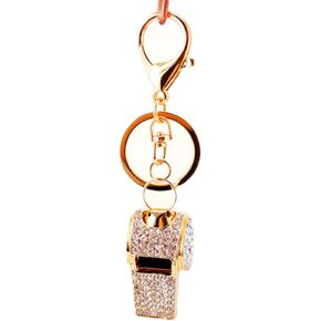 INEBIZ Mini Shining Whistle Key Chain Bling Bling Car Charm Crystal Rhinestones Bag Pendant