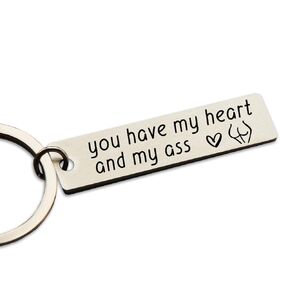 Funny Keychain, You Have My Heart, Valentine's Gift for Boyfriend, Boyfriend Gift, Girlfriend Gift, Engraved Key Chain, Anniversary Gift, Gift for Husband